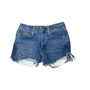 Levi’s 511 Cutoff Denim Shorts W28 L30 Frayed Hem Distressed Medium Wash